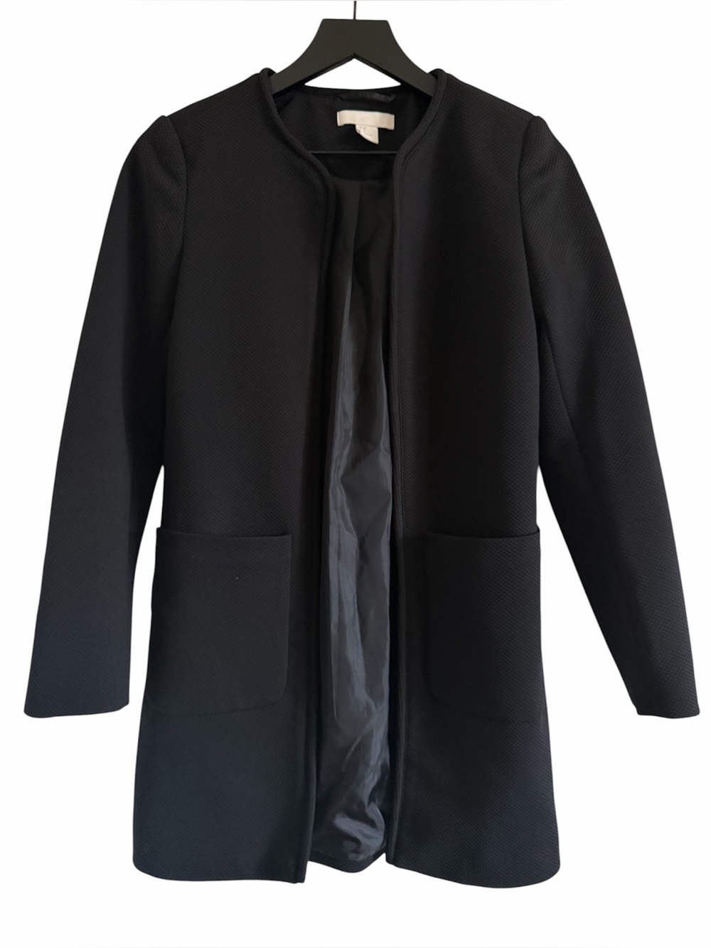 h&m collarless open-front blazer jacket